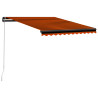 Toldo retráctil manual con LED naranja y marrón 300x250 cm 2