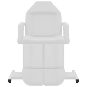 Sillón de salón de belleza cuero sintético blanco 180x62x78 cm H