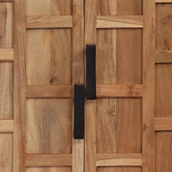 Aparador de madera maciza de acacia marrón 60x35x76 cm M 4