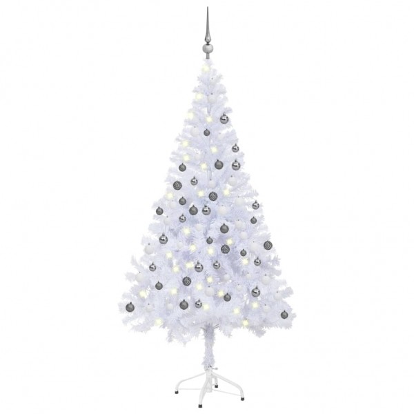 Árbol de Navidad artificial con luces y bolas 230 ramas 120 cm D