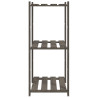 Unidade arrumação 3 prateleiras 60x38x90 cm pinho maciço cinza 4
