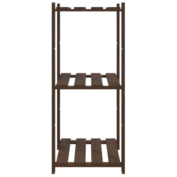 Unidade de 3 prateleiras 60x38x90 cm pinho maciço castanho M 4