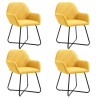 Cadeiras de jantar 4 pcs tecido amarelo 1