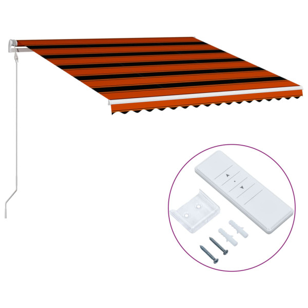 Toldo retrátil automático 400x300 cm laranja e castanho M 2