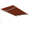 Toldo retrátil automático 400x300 cm laranja e castanho 4