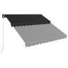 Toldo retráctil manual con LED gris antracita 300x250 cm 4