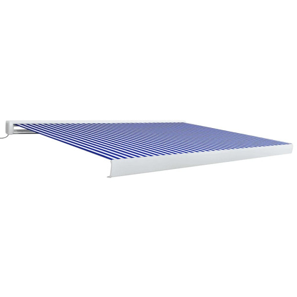 Toldo de carrete motorizado azul y blanco 350x250 cm M 2
