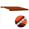 Toldo manual retráctil con LED naranja y marrón 450x300 cm 1