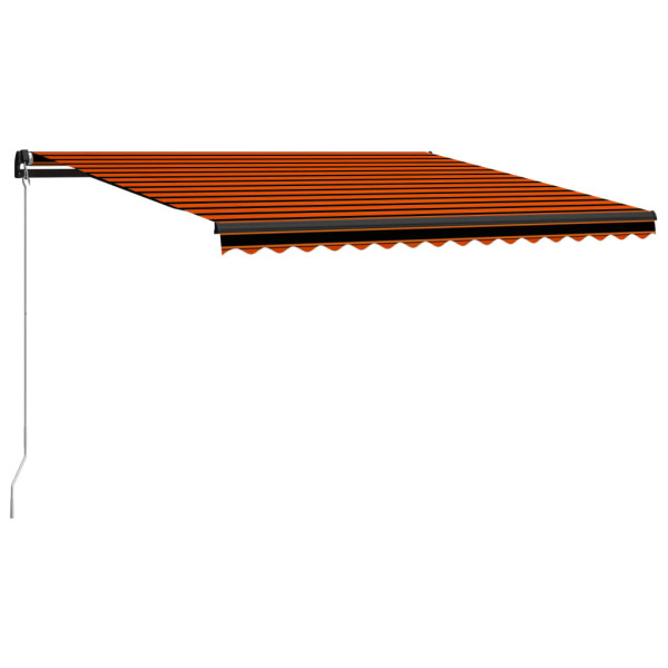 Toldo retrátil manual com LED 450x300 cm laranja e castanho M 2
