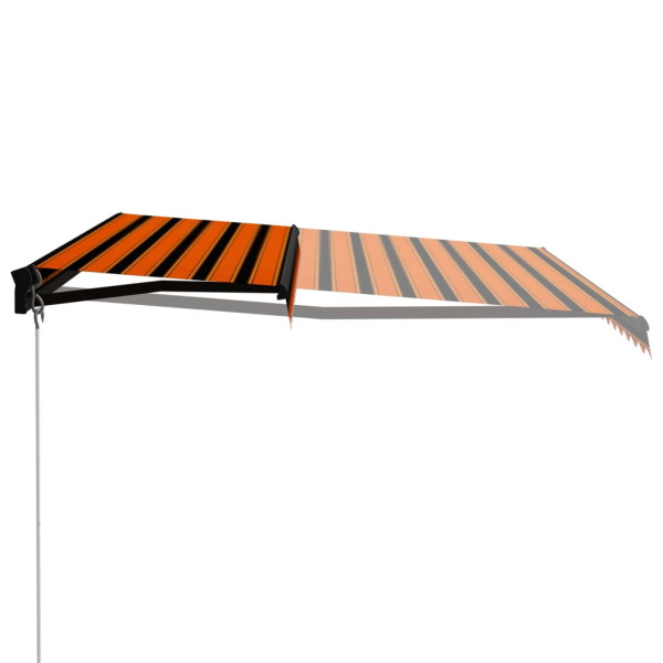 Toldo manual retráctil con LED naranja y marrón 450x300 cm M 3