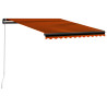 Toldo retráctil manual con LED naranja y marrón 350x250 cm 2