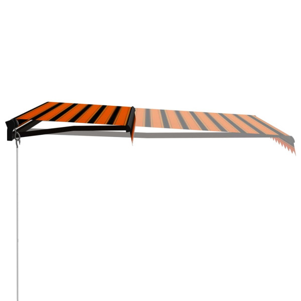 Toldo retráctil manual con LED naranja y marrón 350x250 cm M 3