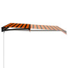 Toldo retráctil manual con LED naranja y marrón 350x250 cm 3