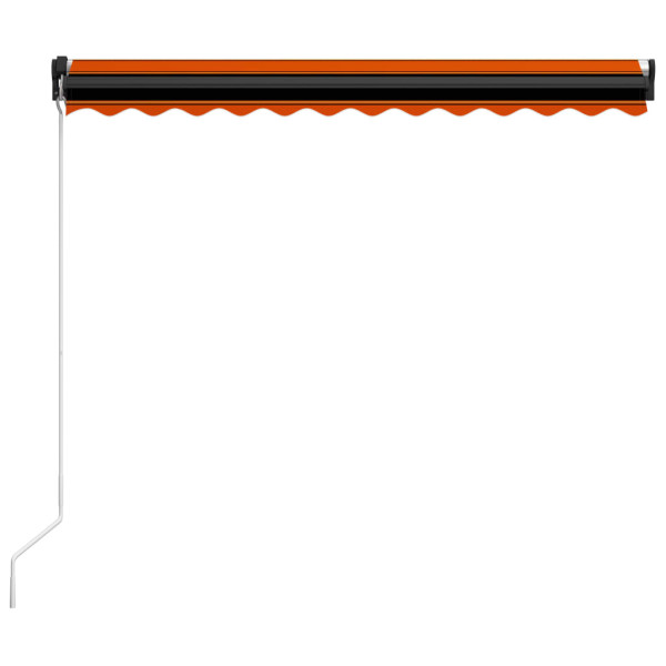 Toldo retrátil manual com LED 350x250 cm laranja e castanho M 4