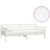 Sofá-cama com colchão 90x200 cm pinho maciço branco 2