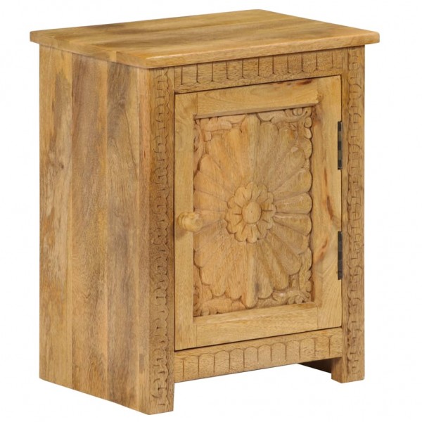 Mesita de noche de madera maciza de mango 40x30x50 cm M 5