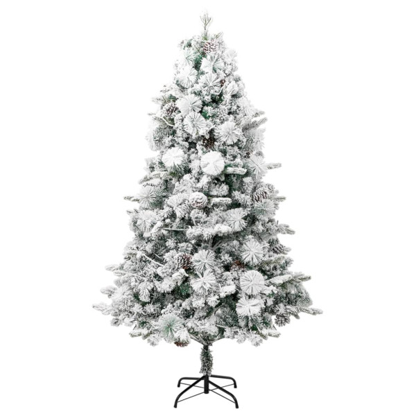 Árvore de Natal pré-iluminada c/ flocos neve e pinhas PVC/PE M 4