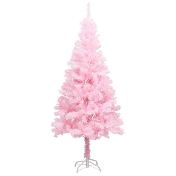 Árbol de Navidad preiluminado con luces y bolas rosa 120 cm M 2