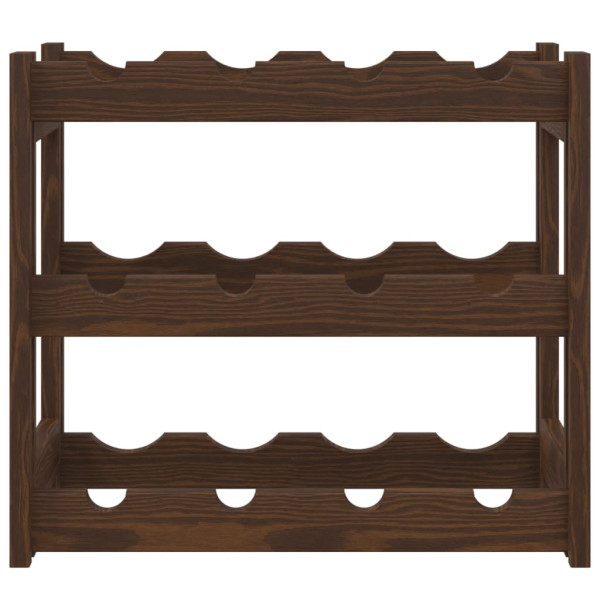 Botellero para 12 botellas madera maciza de pino marrón M 3