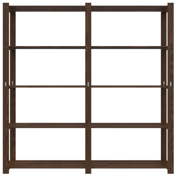 Unidade de 5 prateleiras 170x38x170 cm pinho maciço castanho M 3
