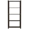 Estantería de 5 niveles madera maciza pino negro 80x38x170 cm 3