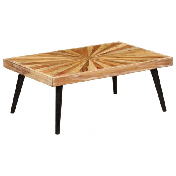 Mesa de centro de madera de mango maciza 90x55x36 cm D