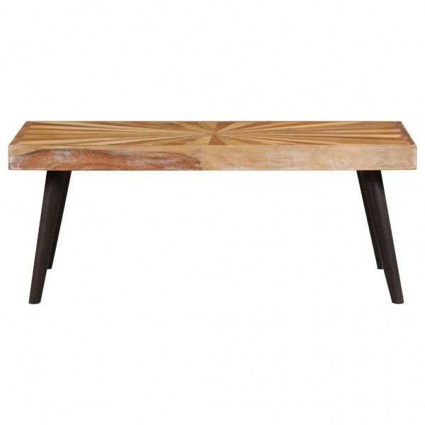 Mesa de centro de madera de mango maciza 90x55x36 cm M 2