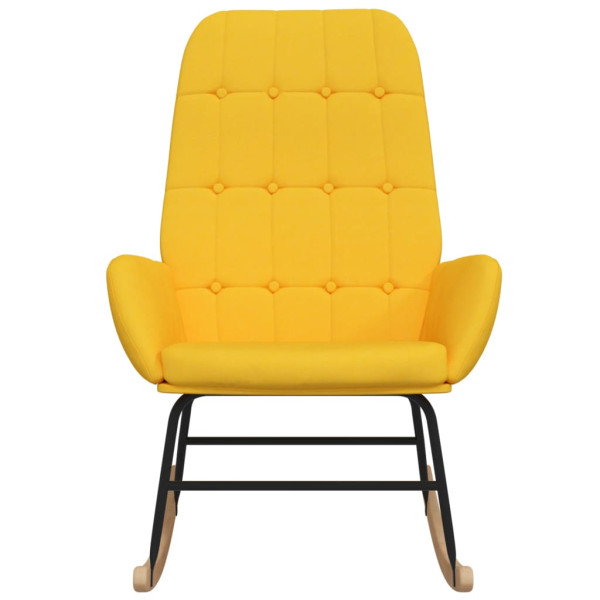 Silla mecedora de tela amarillo mostaza M 3