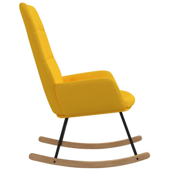 Silla mecedora de tela amarillo mostaza M 4