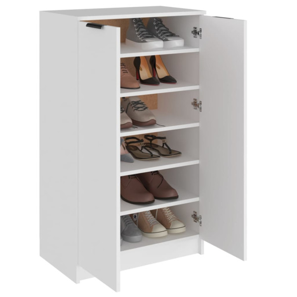 Mueble zapatero de madera contrachapada blanco 59x35x100 cm M 4