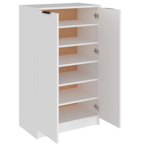 Mueble zapatero de madera contrachapada blanco 59x35x100 cm M 5