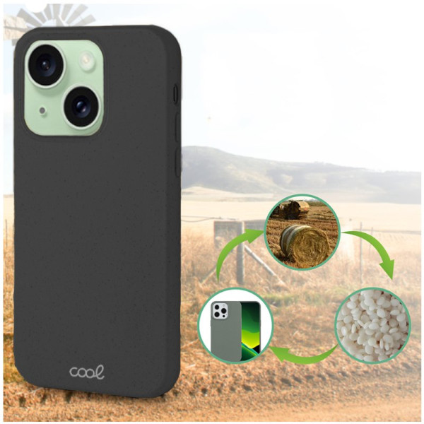 Carcaça COOL para iPhone 15 Plus Eco Biodegradável Preto M 2