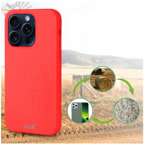 Carcaça COOL para iPhone 15 Pro Eco Biodegradável Vermelho M 2