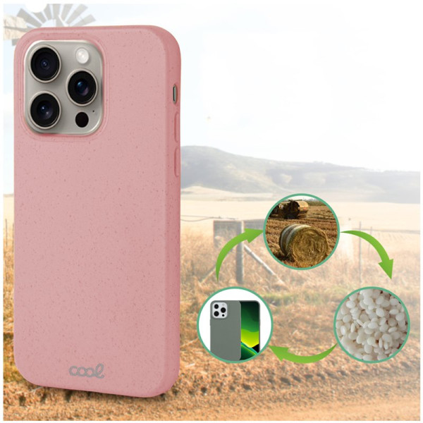 Carcaça COOL para iPhone 15 Pro Max Eco Biodegradável Rosa M 6