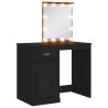 Tocador con luces LED negro 90x42x132.5 cm 2