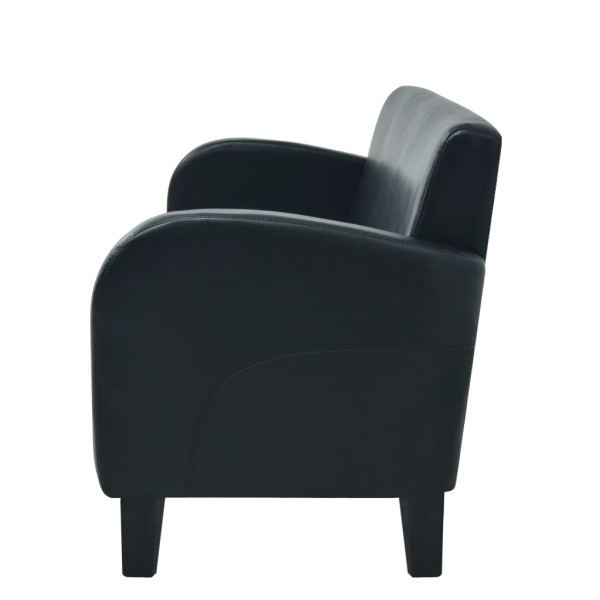 Sofá de 3 lugares couro artificial preto M 3