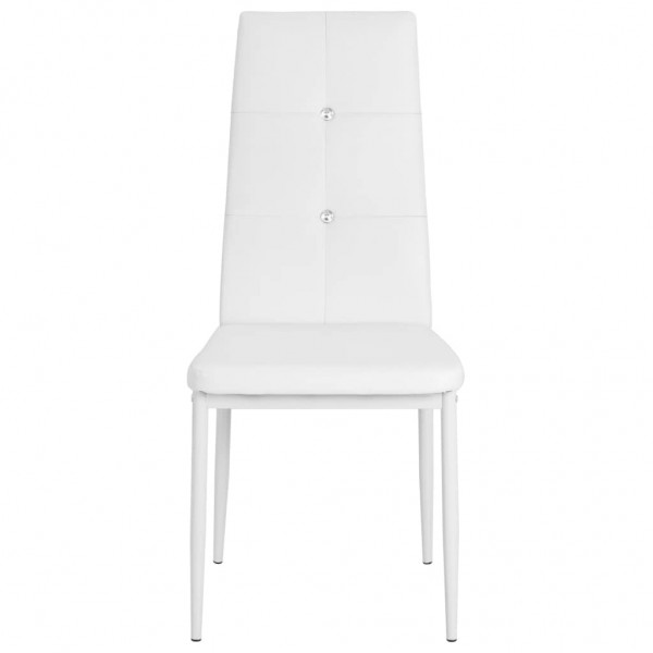 Sillas de comedor 2 unidades cuero sintético blanco M 5