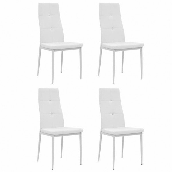 Sillas de comedor 4 unidades cuero sintético blanco D