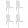 Sillas de comedor 4 unidades cuero sintético blanco 1