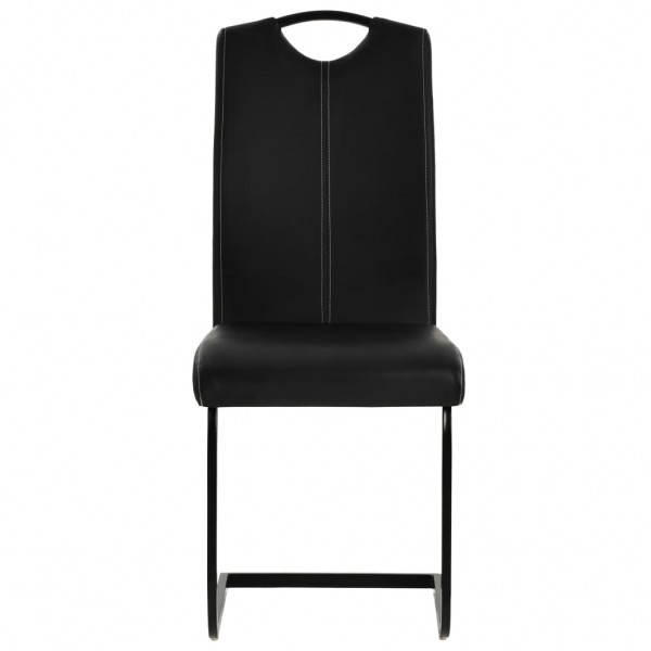 Sillas v oladizasde comedor 4 unidades cuero sintético negro M 4