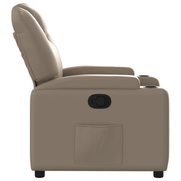 Sillón reclinable de cuero sintético color capuchino M 4