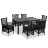 Conjunto de comedor de exterior 7 piezas ratán sintético negro 1