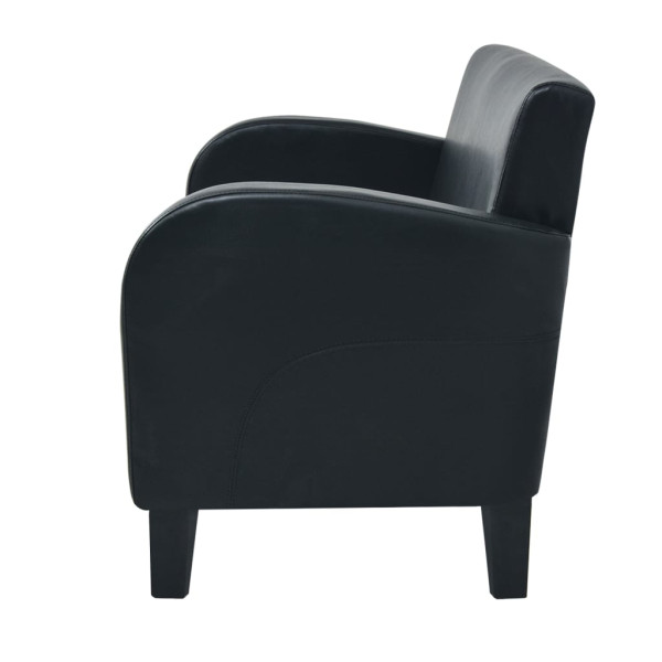 Sofá de 2 lugares couro artificial preto M 3