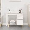 Armario de baño madera contrachapada blanco 65x33x60 cm 3