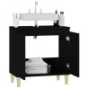 Armario para lavabo madera contrachapada negro 58x33x60 cm 5