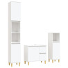 Set de muebles de baño 3 piezas madera contrachapada blanco 2