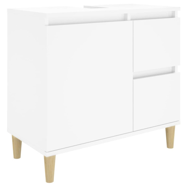 Set de muebles de baño 3 piezas madera contrachapada blanco M 5