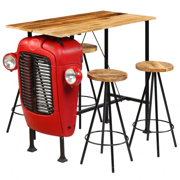 Set de bar 5 piezas madera maciza mango 120x60x107 cm M 3