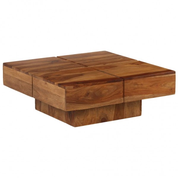 Mesa de centro de madera maciza de acacia 80x80x30 cm M 5