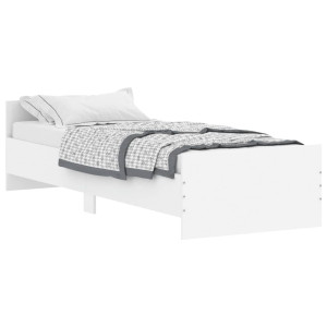 Estructura de cama madera de ingeniería blanca 75x190 cm H